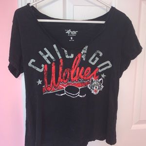 Women’s Distressed Chicago Wolves Tee